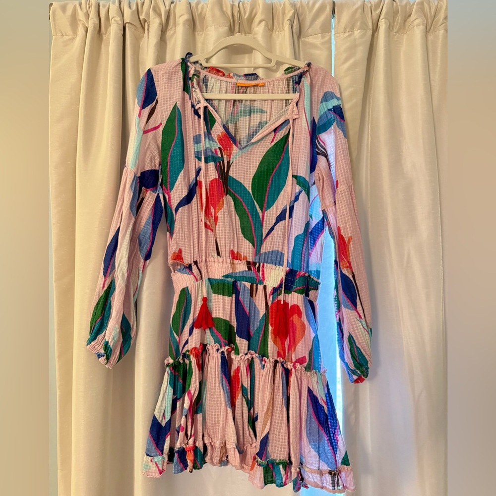 Oliphant Colorful Floral Long Sleeve Mini Dress